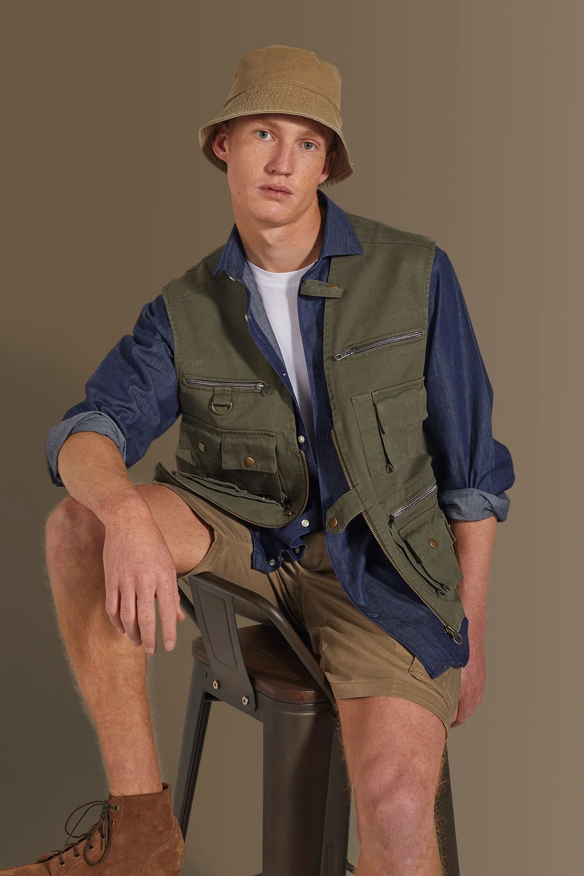 Unlined vest twill construction