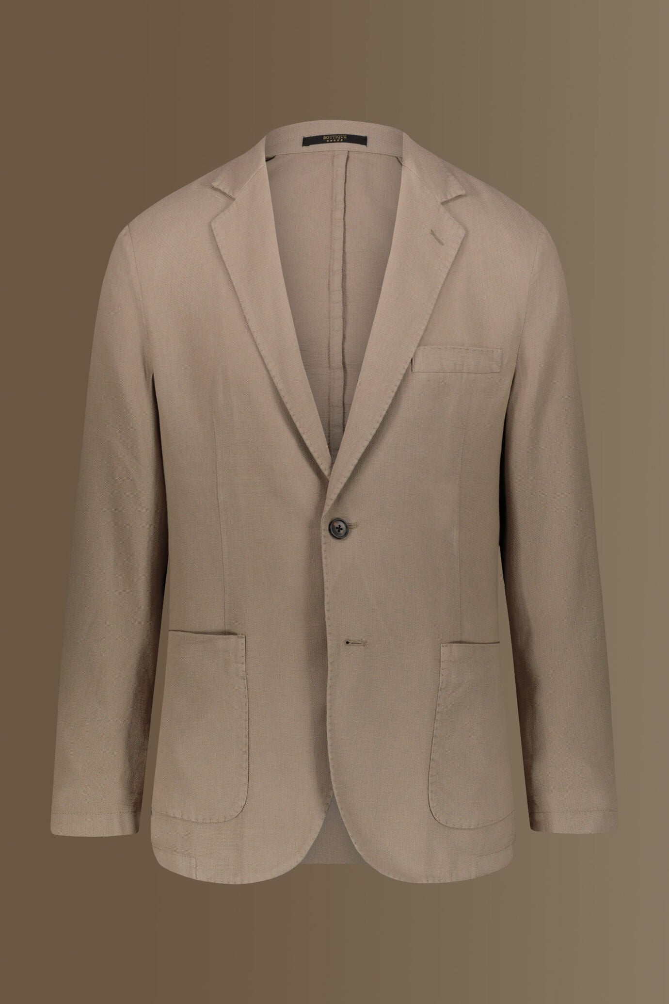 Single breasted jacket patch pocket cotton linen garmet dyed