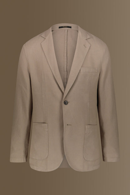Single breasted jacket patch pocket cotton linen garmet dyed