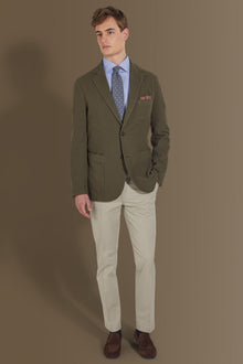 Single breasted jacket patch pocket cotton linen garmet dyed