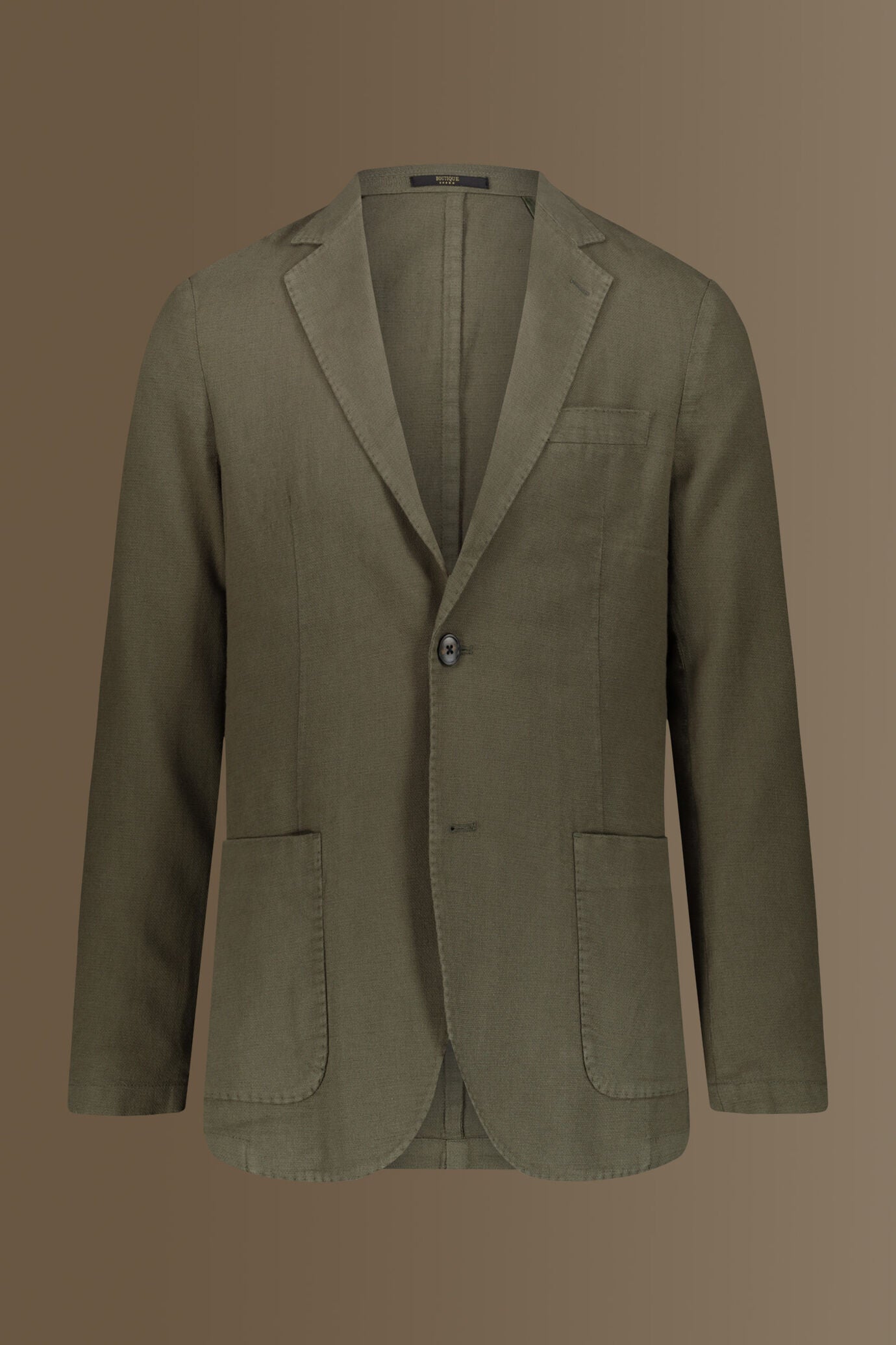 Single breasted jacket patch pocket cotton linen garmet dyed