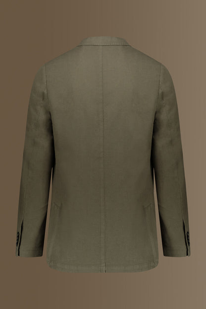 Single breasted jacket patch pocket cotton linen garmet dyed