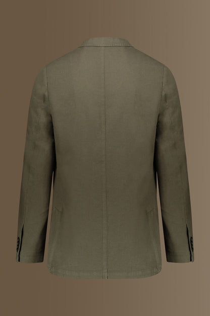 Single breasted jacket patch pocket cotton linen garmet dyed