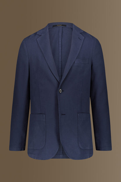 Single breasted jacket patch pocket cotton linen garmet dyed