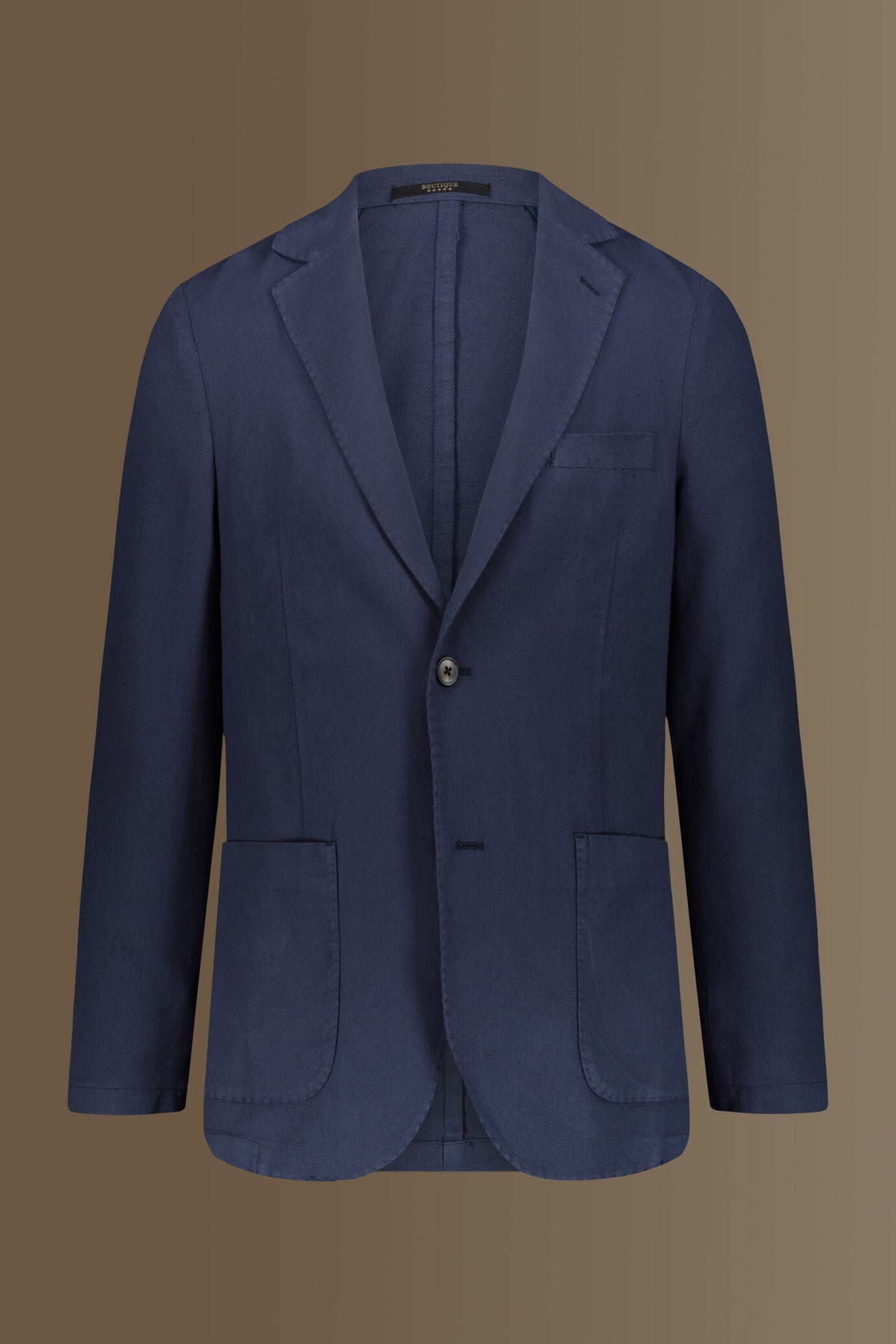Single breasted jacket patch pocket cotton linen garmet dyed