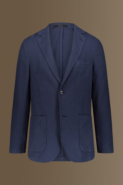 Single breasted jacket patch pocket cotton linen garmet dyed