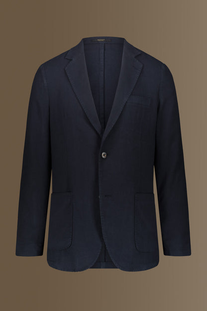 Single breasted jacket patch pocket cotton linen garmet dyed