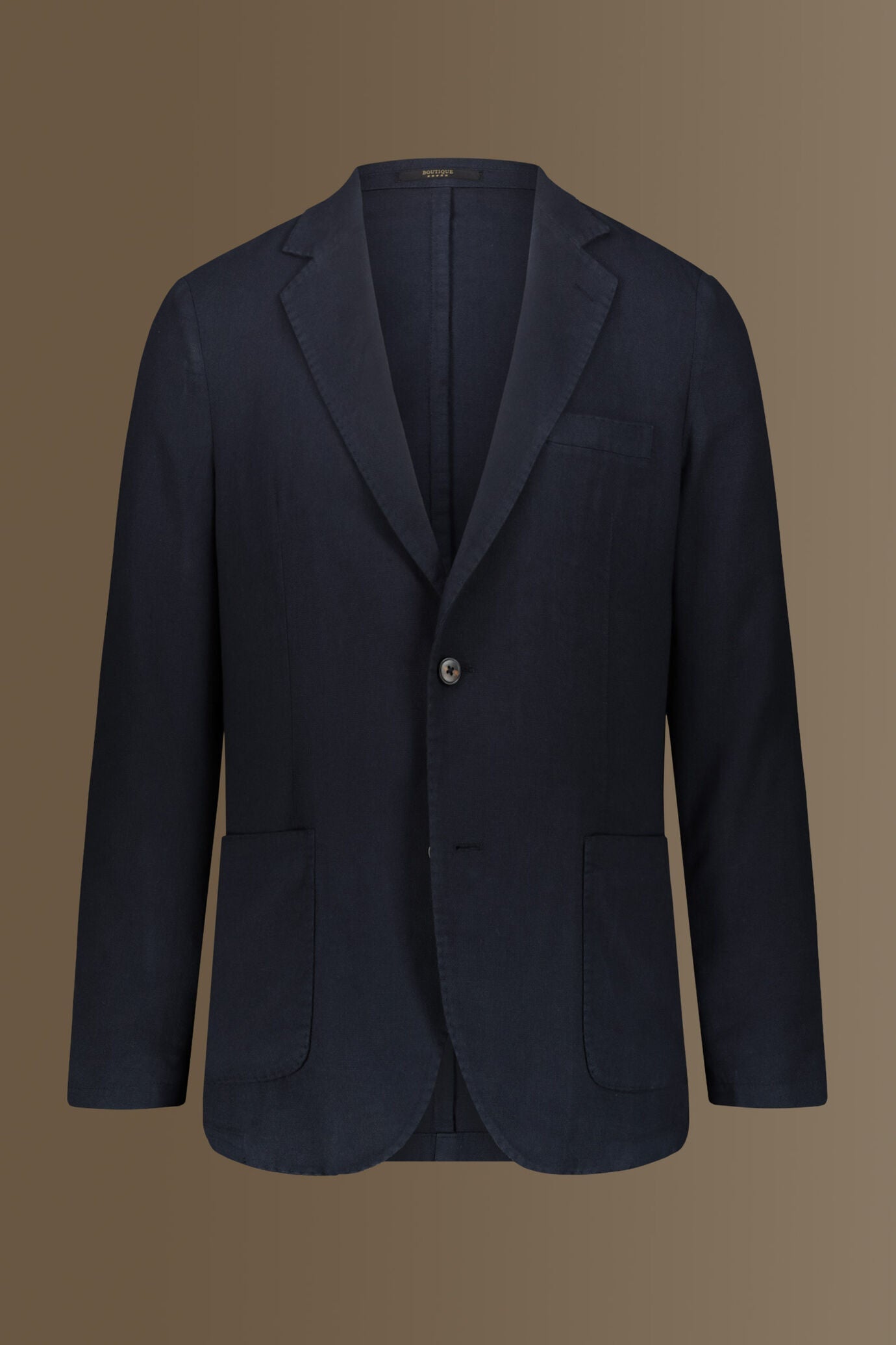 Single breasted jacket patch pocket cotton linen garmet dyed