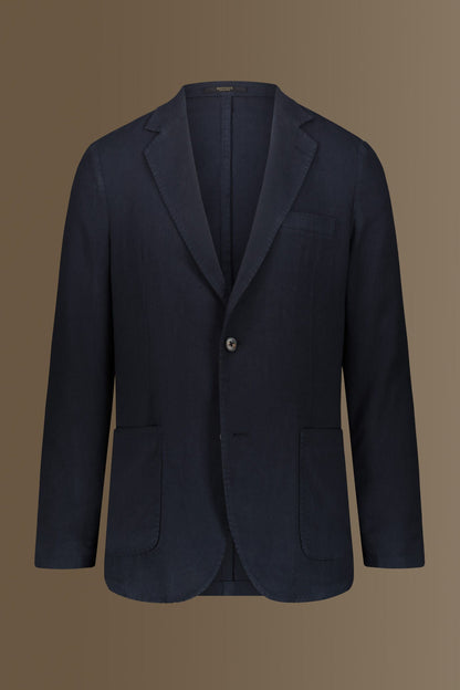 Single breasted jacket patch pocket cotton linen garmet dyed