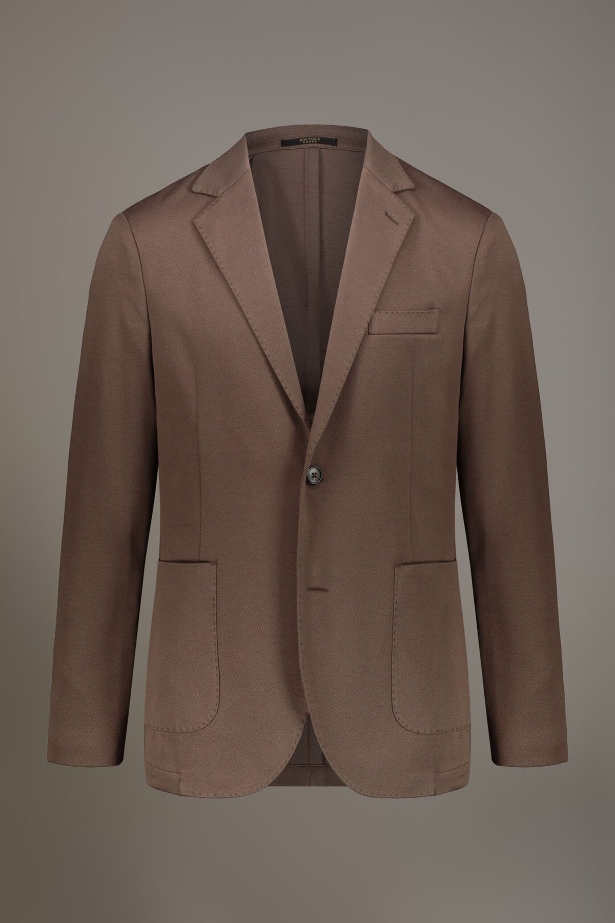 Single breasted jacket jersey cotton blend fabric