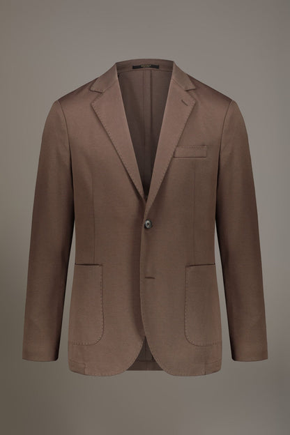 Single breasted jacket jersey cotton blend fabric