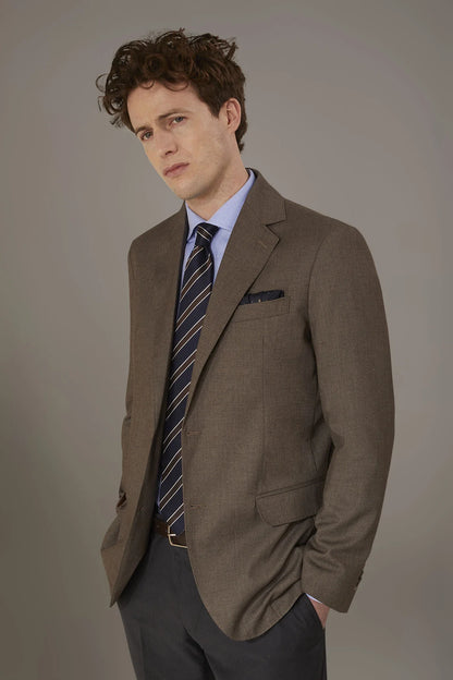 Single breasted jacket solid colour dobby fabric