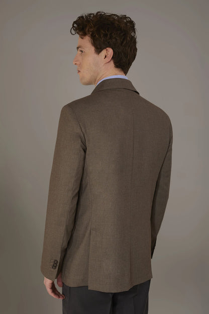 Single breasted jacket solid colour dobby fabric