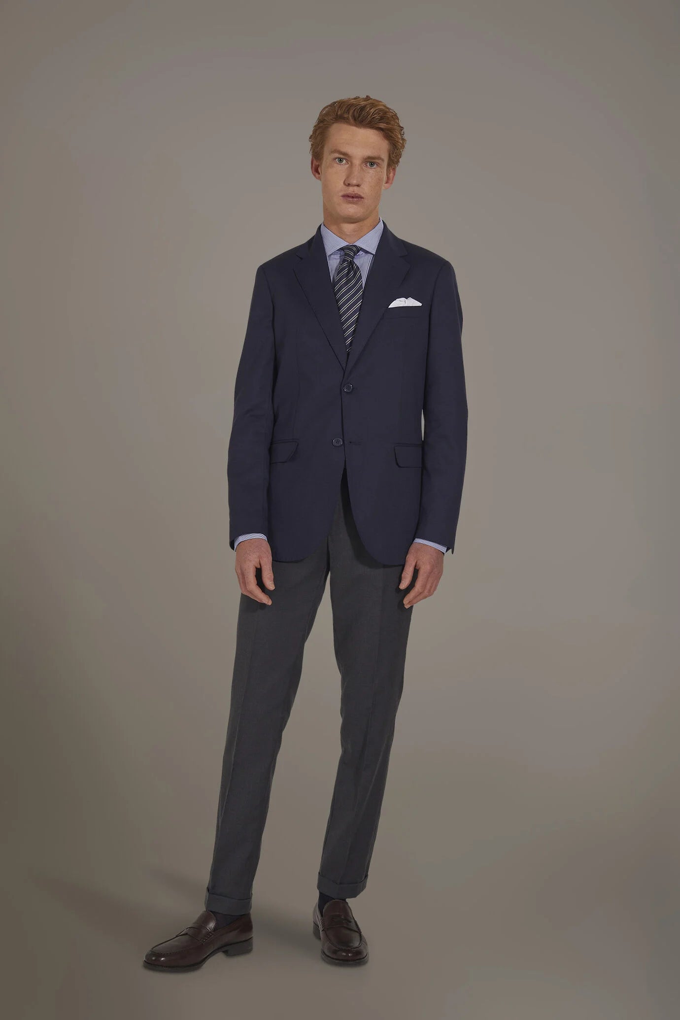 Single breasted jacket solid colour dobby fabric