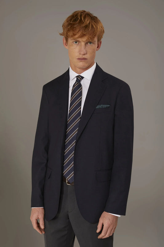 Single breasted jacket solid colour dobby fabric