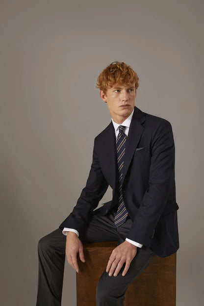 Single breasted jacket solid colour dobby fabric