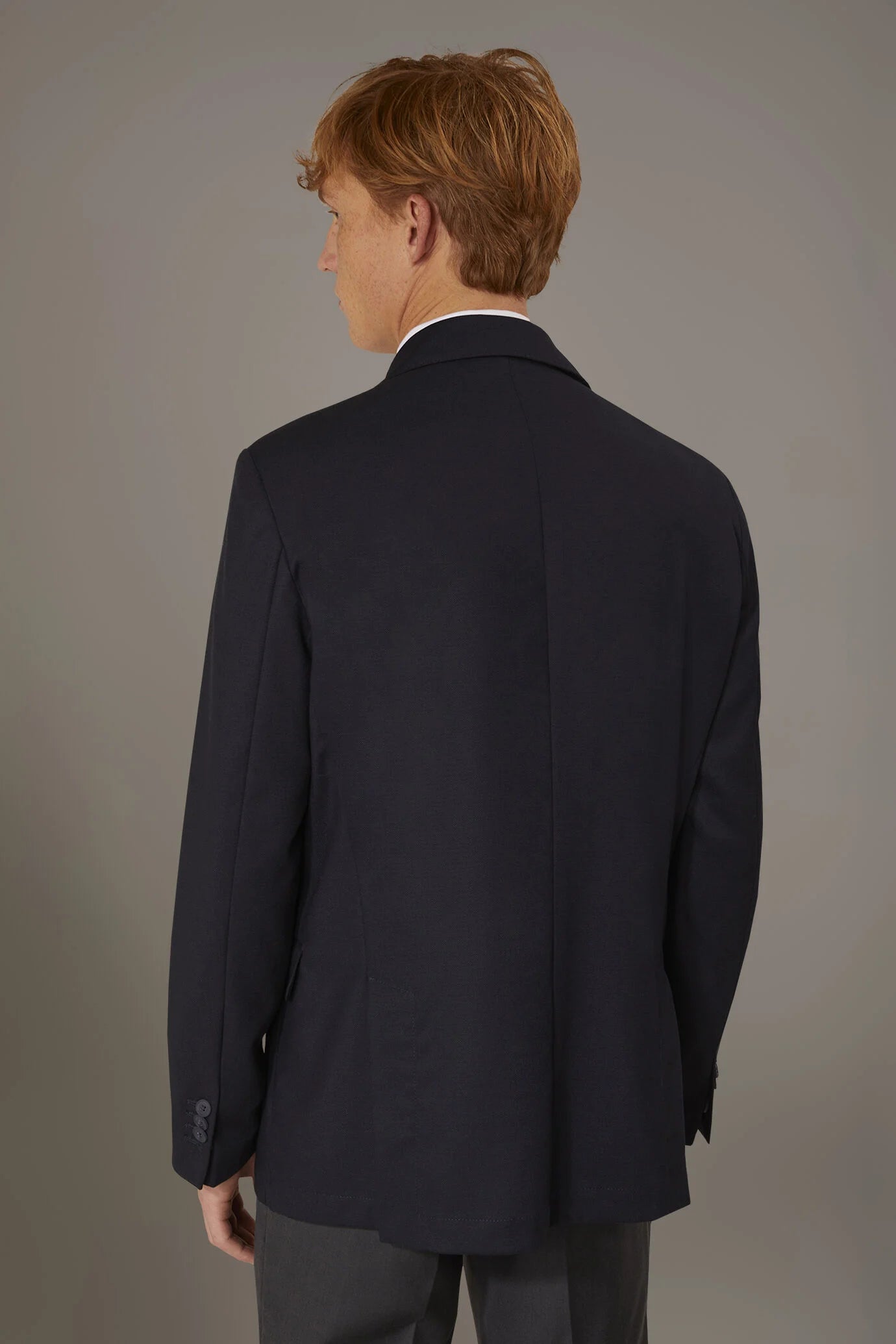 Single breasted jacket solid colour dobby fabric
