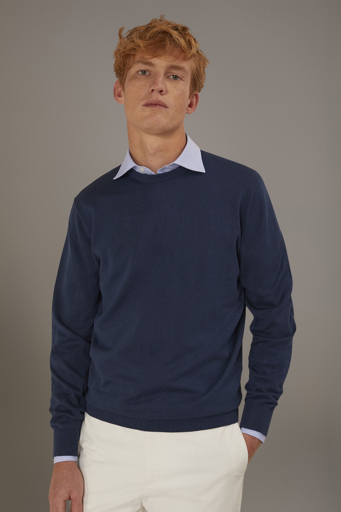 Round neck sweater 100% cotton