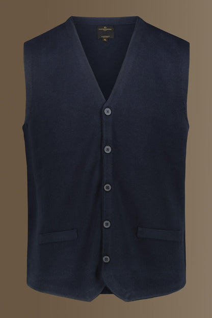 Knitted vest sigle breast pure cotton