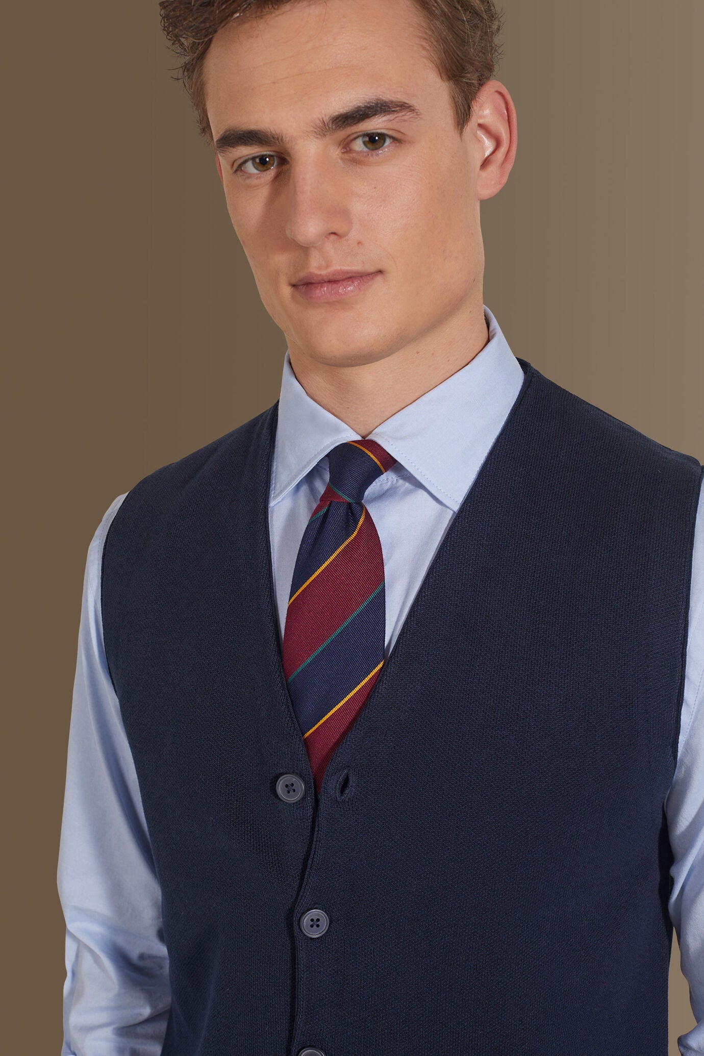 Knitted vest sigle breast pure cotton