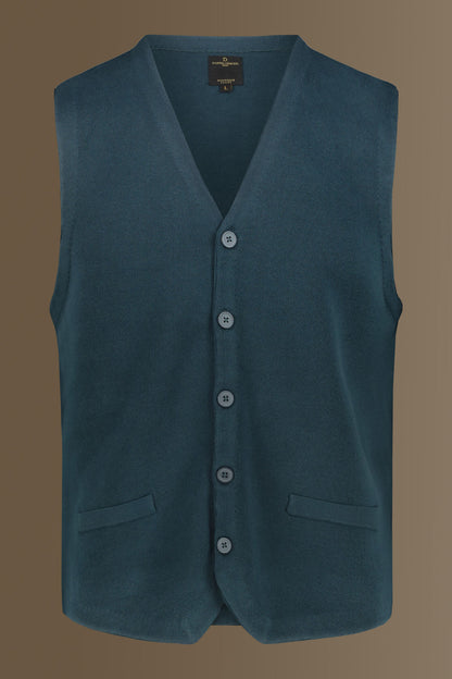 Knitted vest sigle breast pure cotton