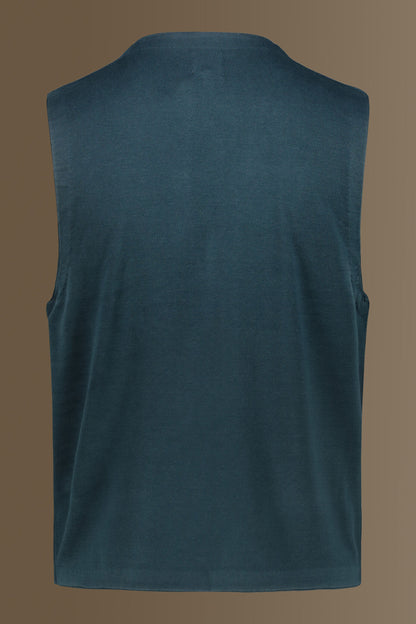 Knitted vest sigle breast pure cotton