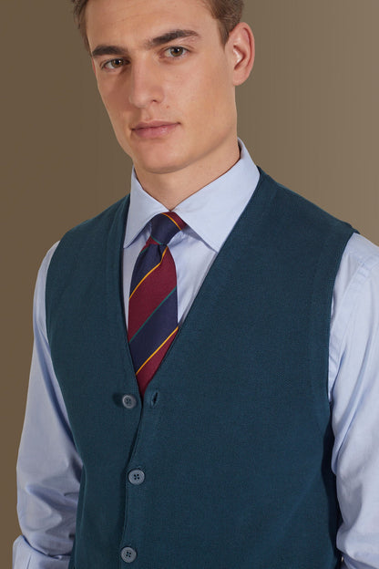 Knitted vest sigle breast pure cotton