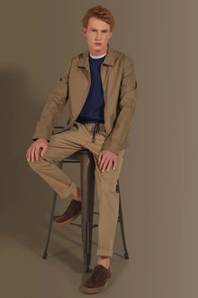 Trousers with elastic on waist and laces