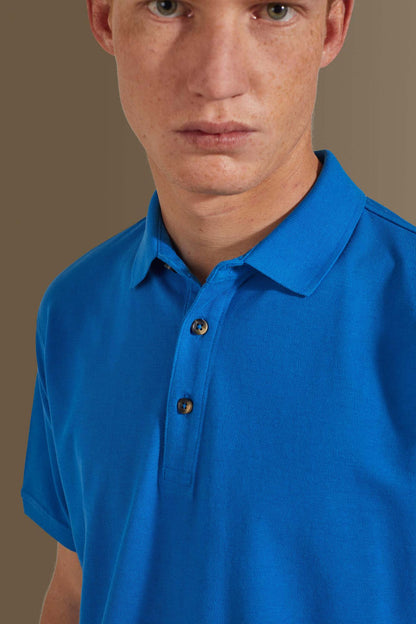 Short sleeves polo 100% cotton piquet solid colour