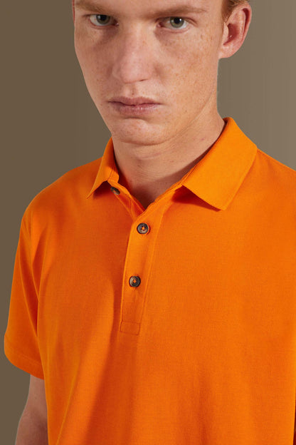 Short sleeves polo 100% cotton piquet solid colour