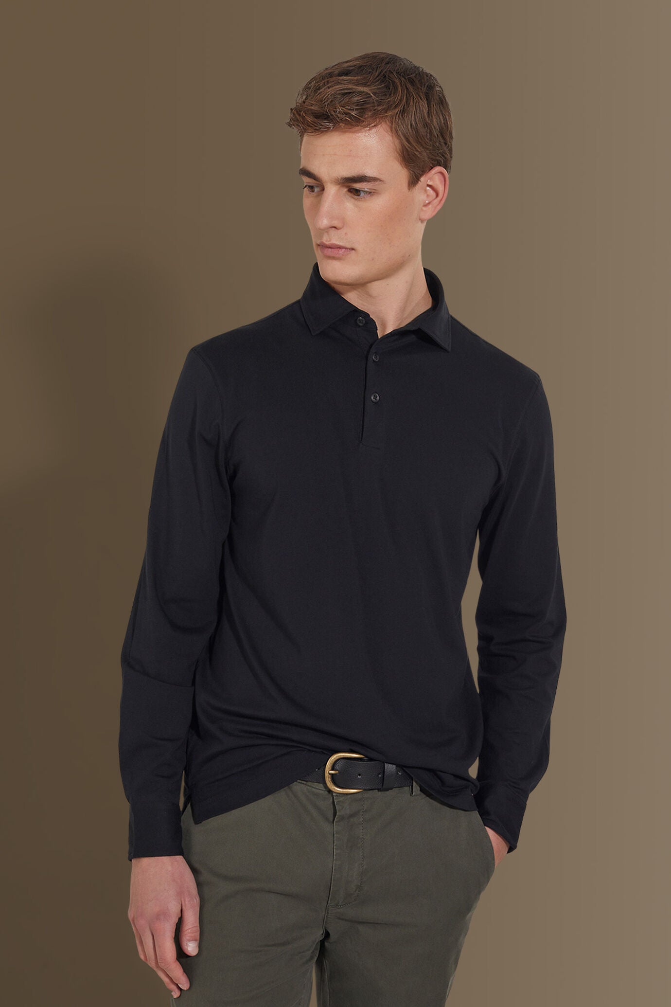 Long sleeves polo 100% pure supima cotton