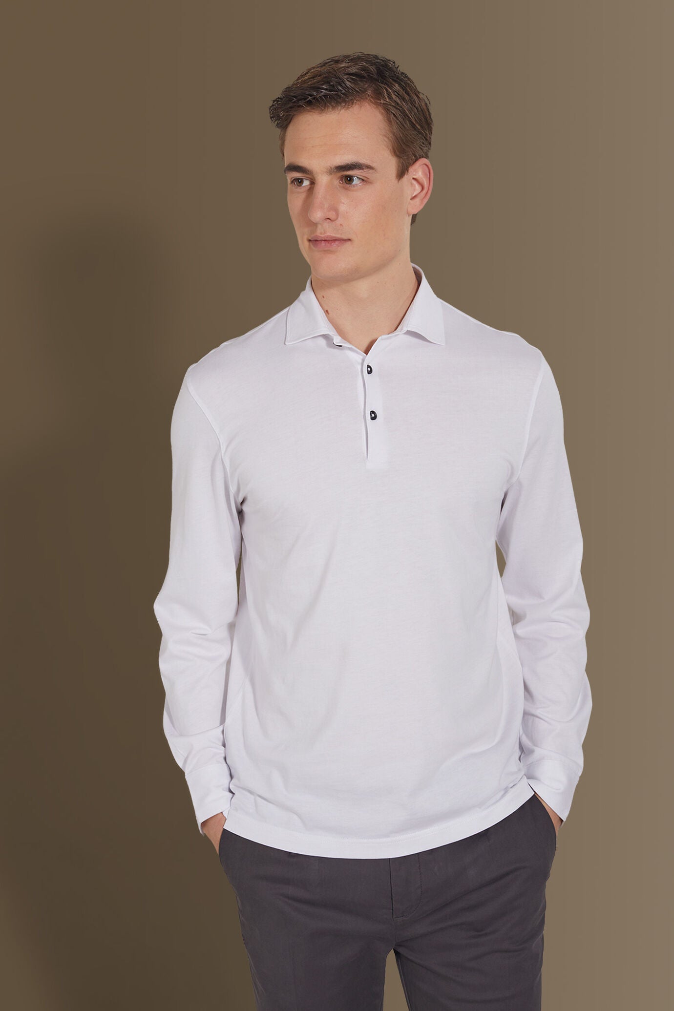 Long sleeves polo 100% pure supima cotton