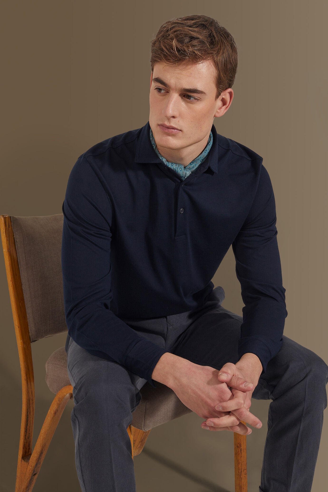 Long sleeves polo 100% pure supima cotton