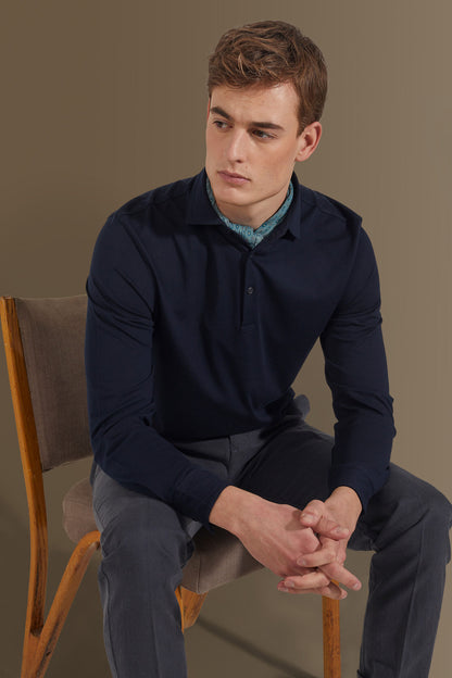 Long sleeves polo 100% pure supima cotton