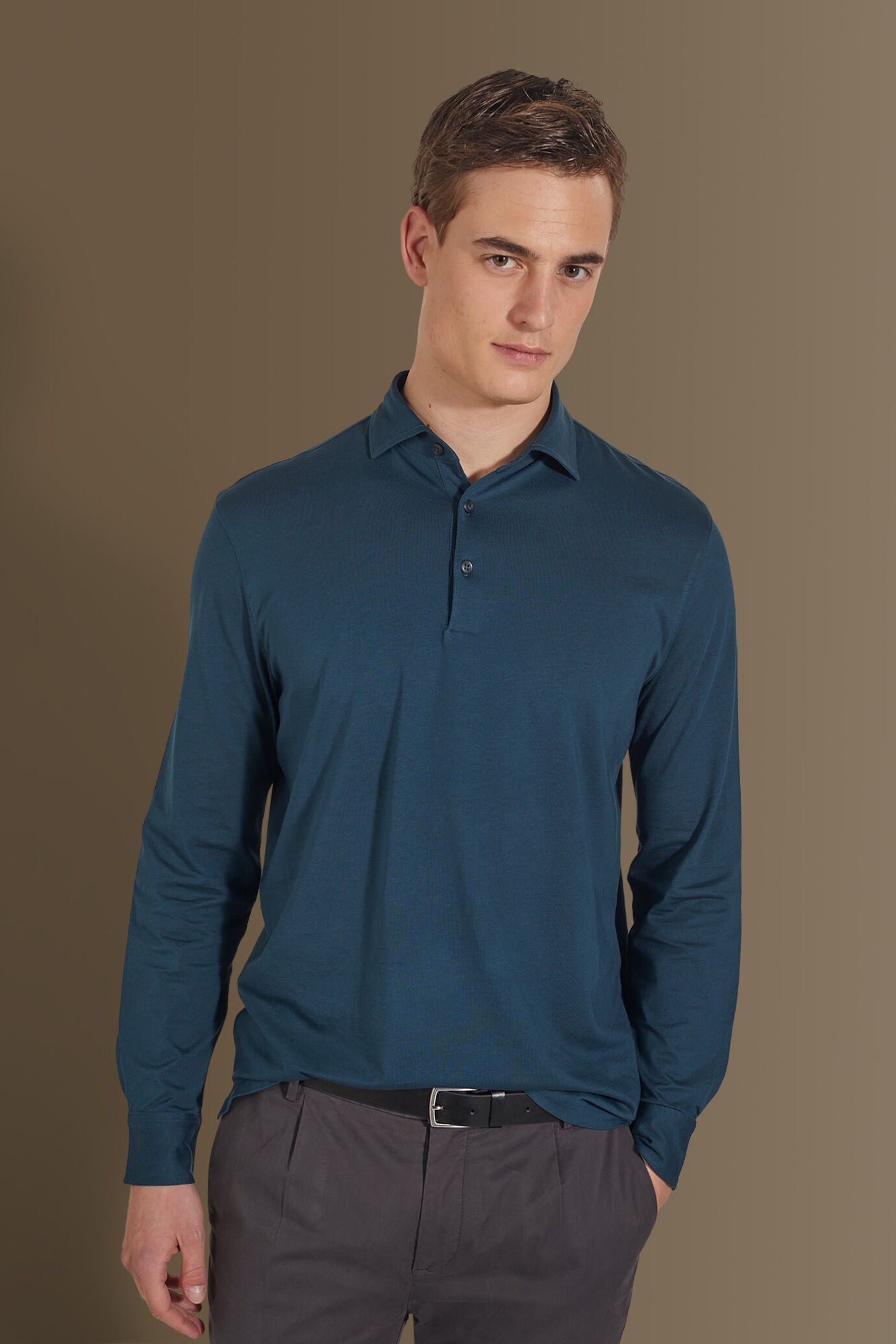 Long sleeves polo 100% pure supima cotton