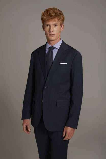 Regular fit single-breasted suit in birdseye fabric