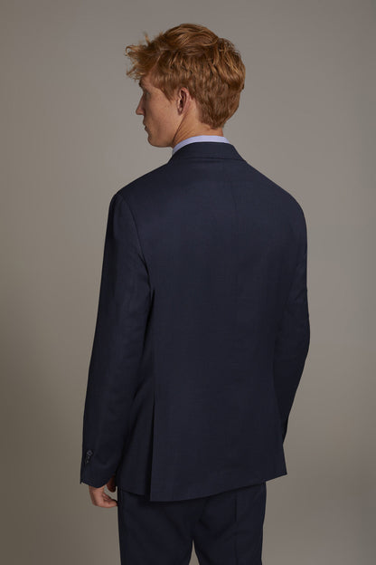 Regular fit single-breasted suit in birdseye fabric