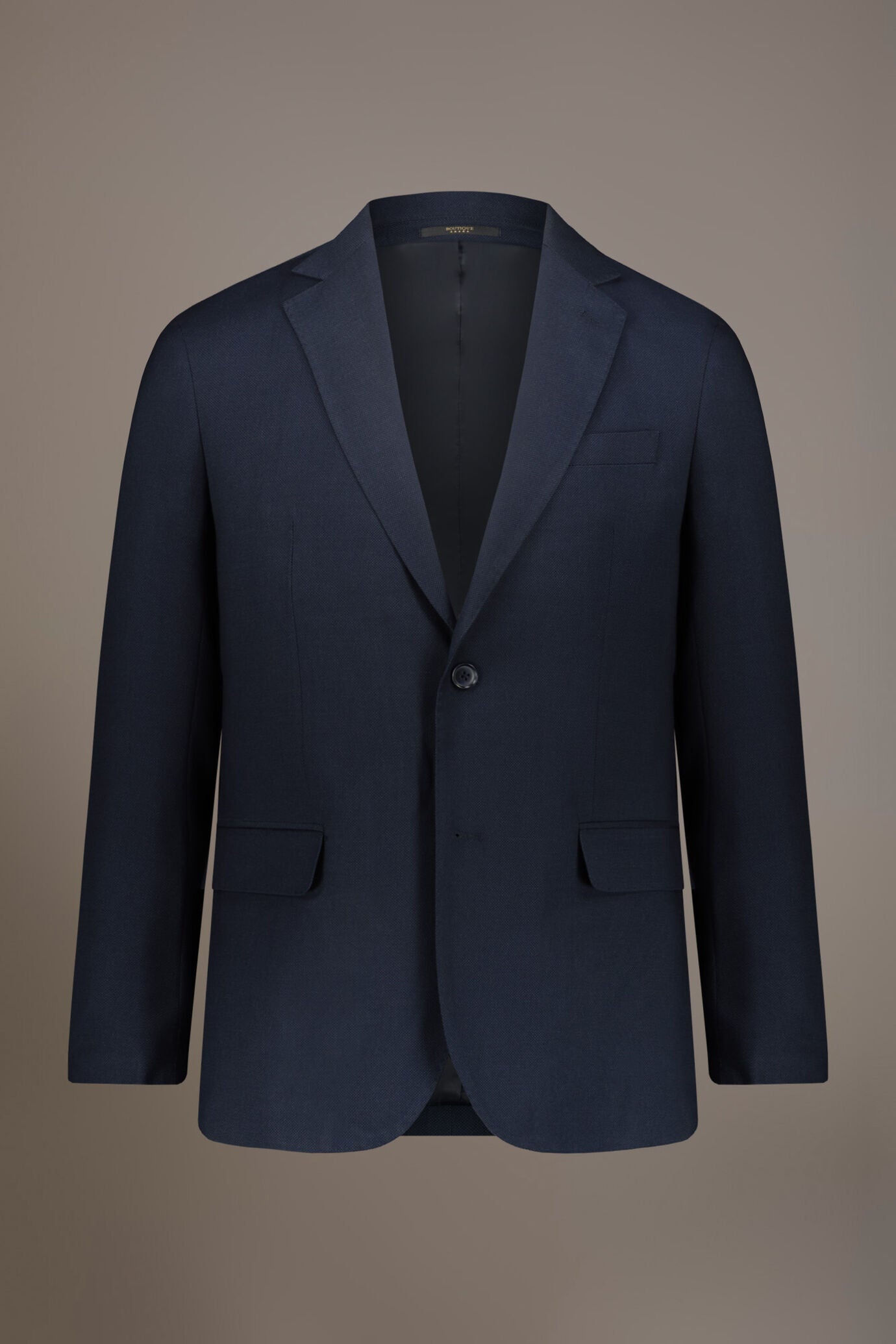 Regular fit single-breasted suit in birdseye fabric