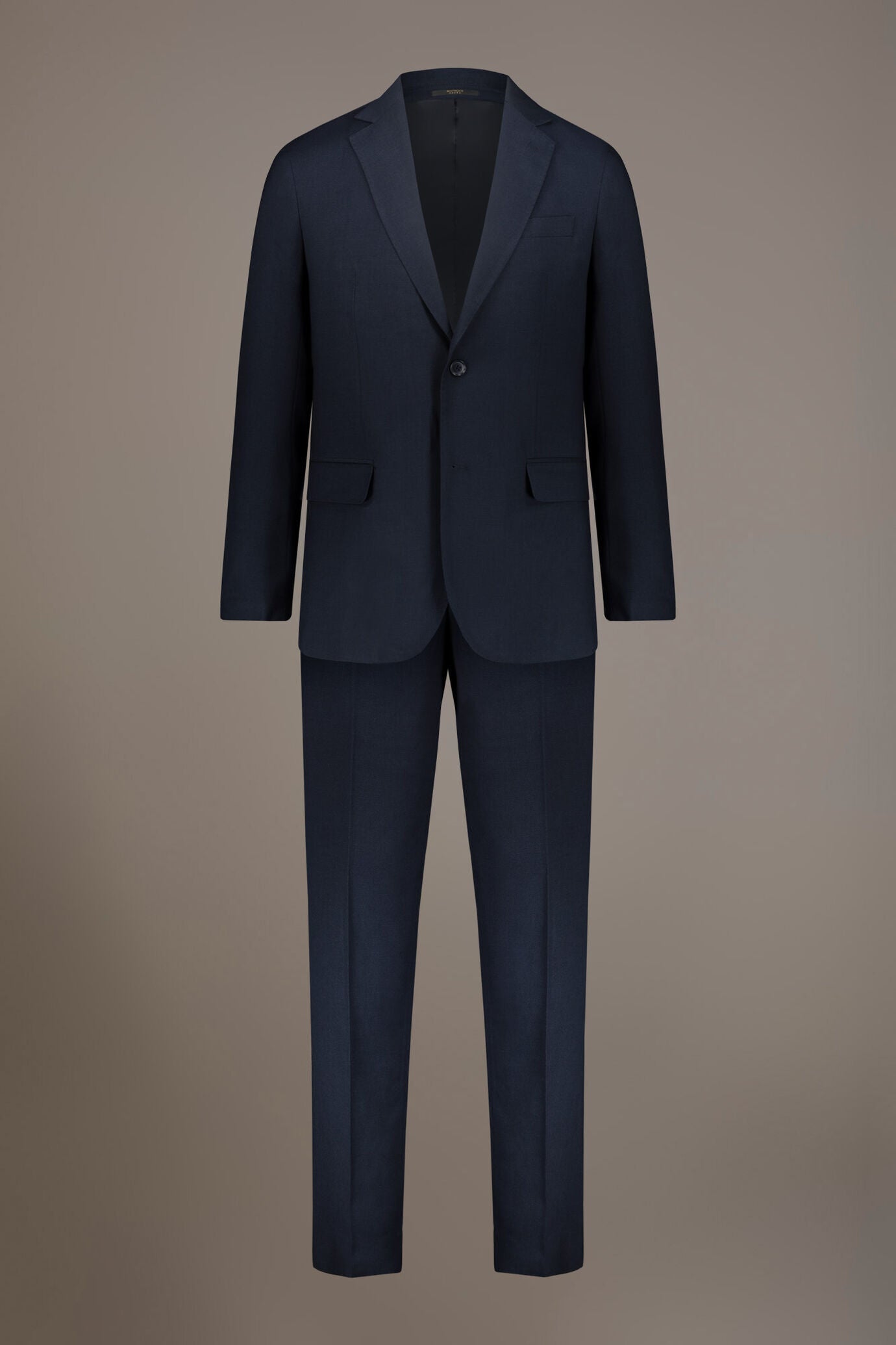 Regular fit single-breasted suit in birdseye fabric