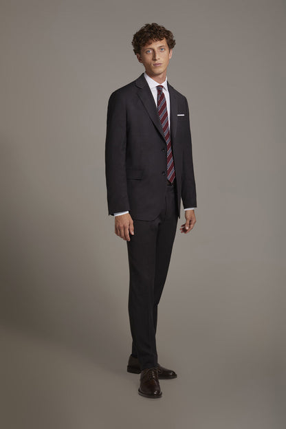 Regular fit single-breasted suit in birdseye fabric