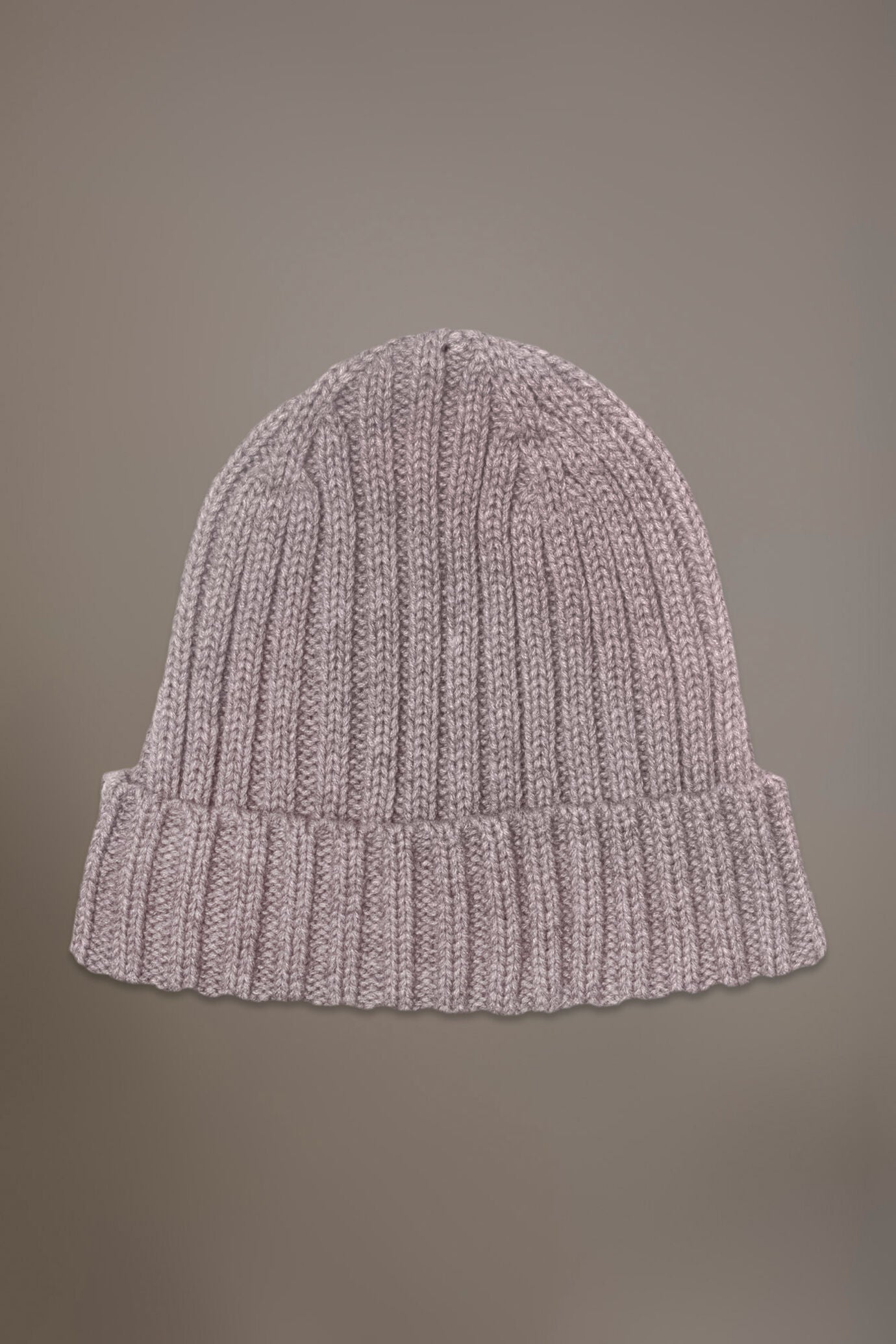 Ribbed knit wool blend beanie hat