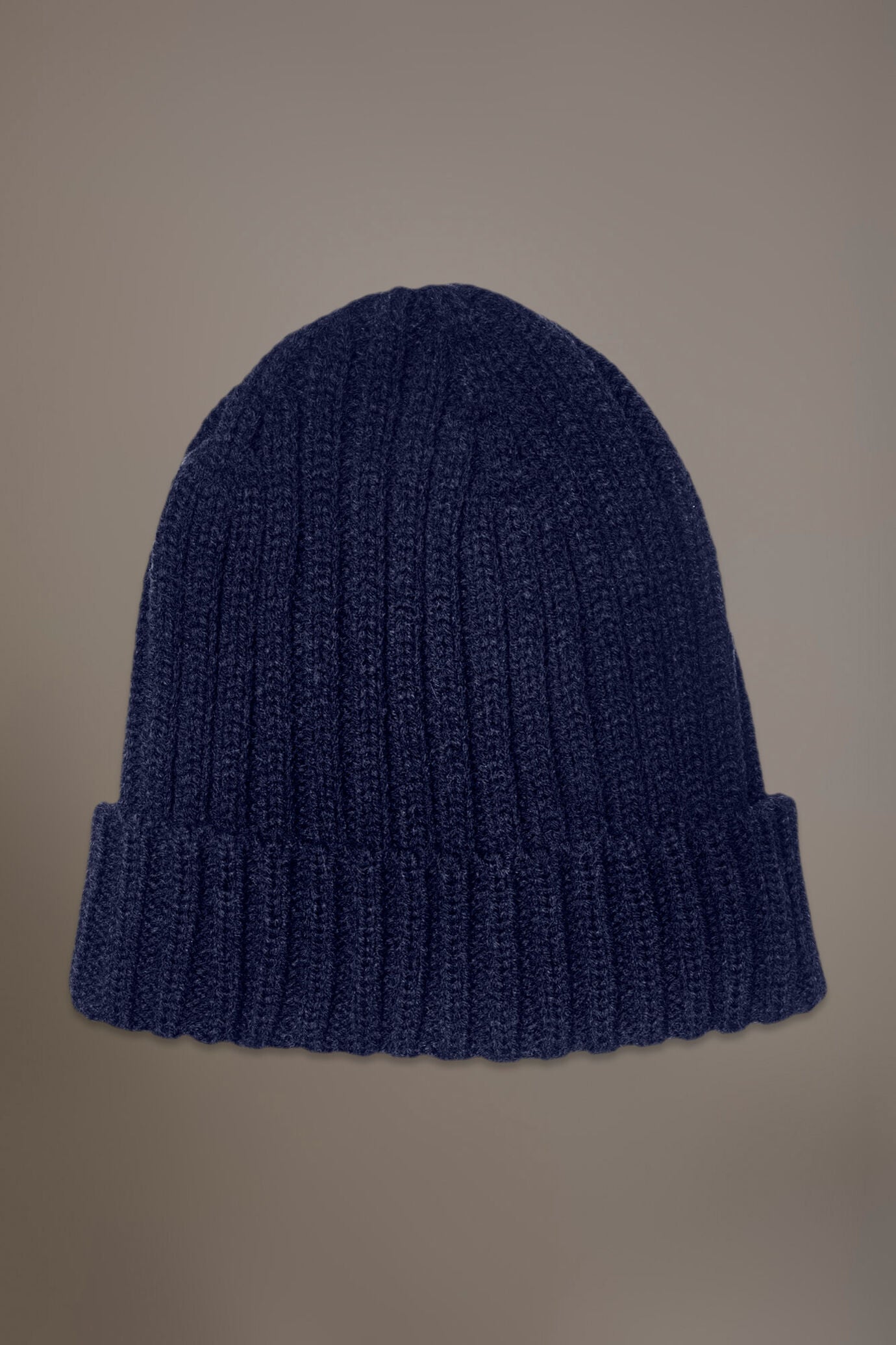 Ribbed knit wool blend beanie hat