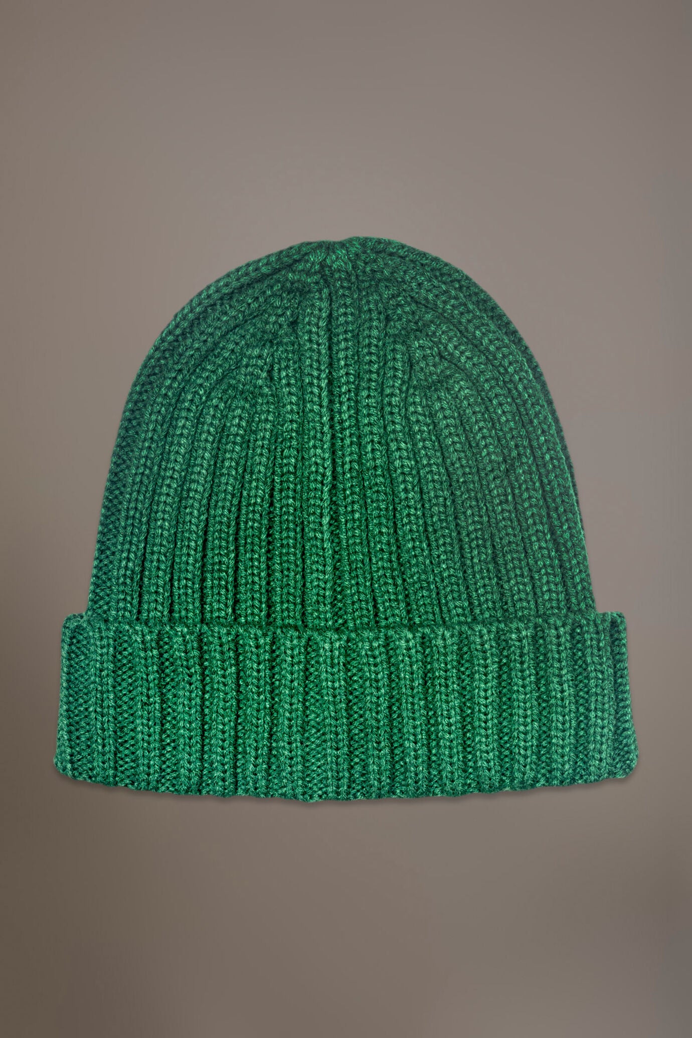 Ribbed knit wool blend beanie hat