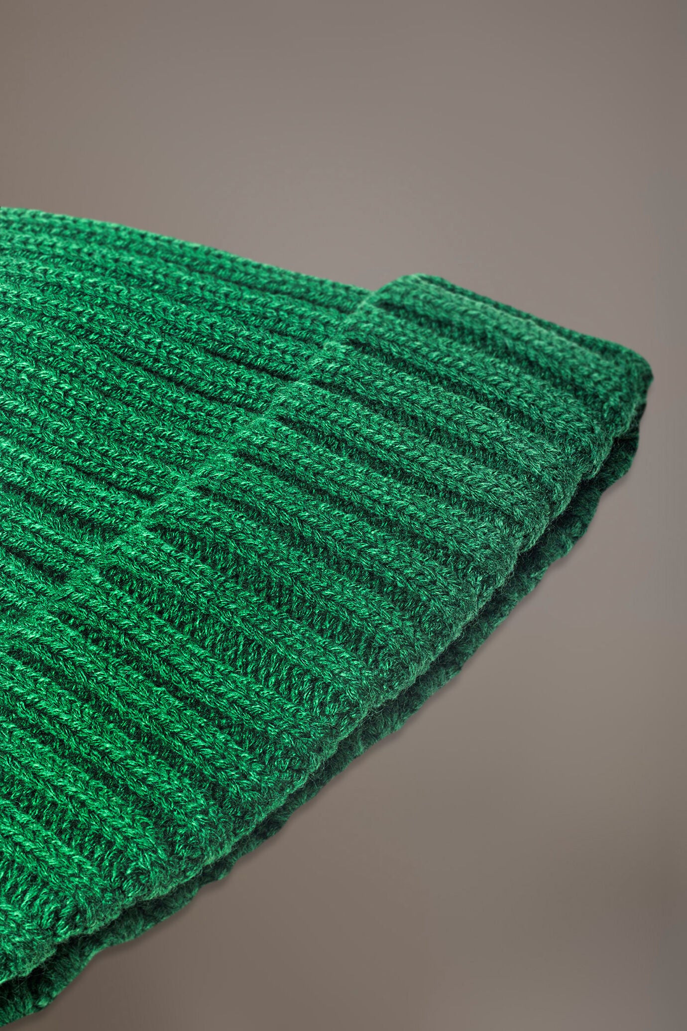 Ribbed knit wool blend beanie hat