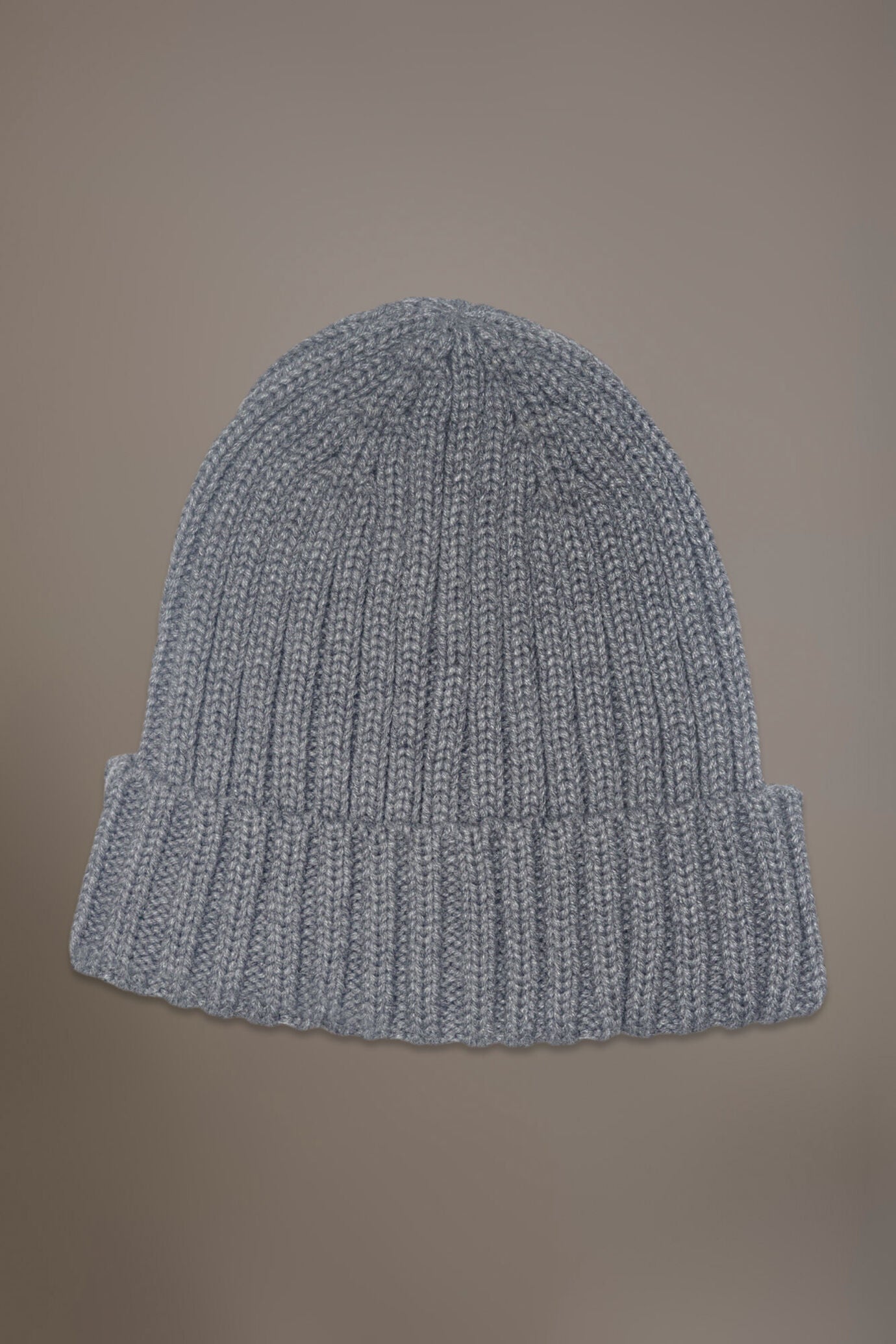 Ribbed knit wool blend beanie hat