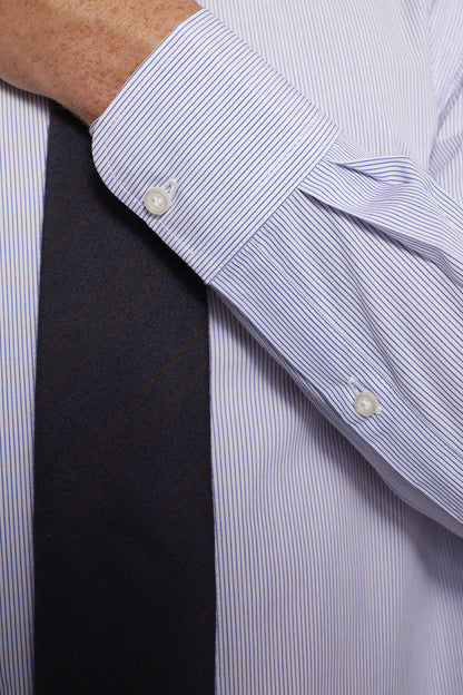 Classic shirt with french collar classic fit yarn-dyed striped fabric