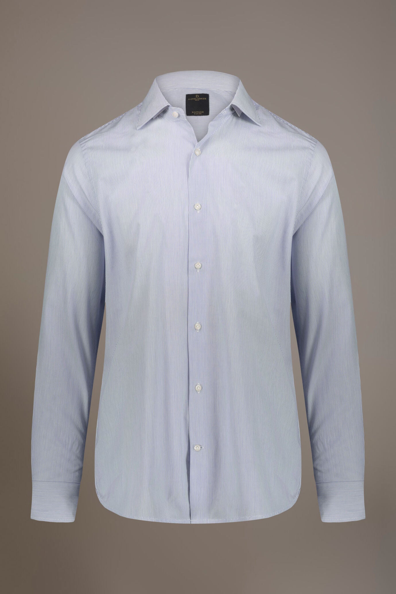 Classic shirt with french collar classic fit yarn-dyed striped fabric
