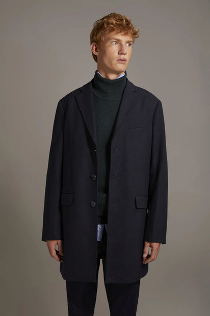 Classic single-breasted coat wool blend