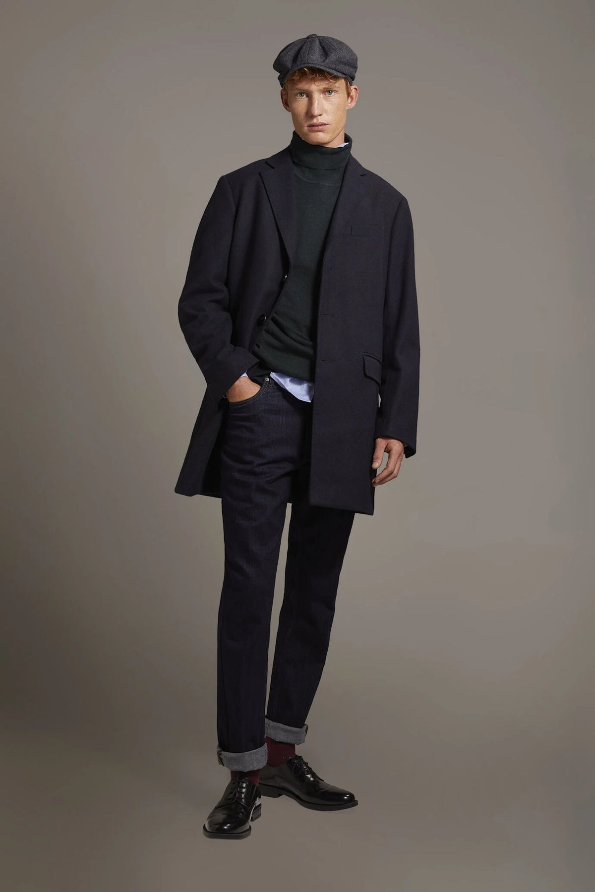 Classic single-breasted coat wool blend
