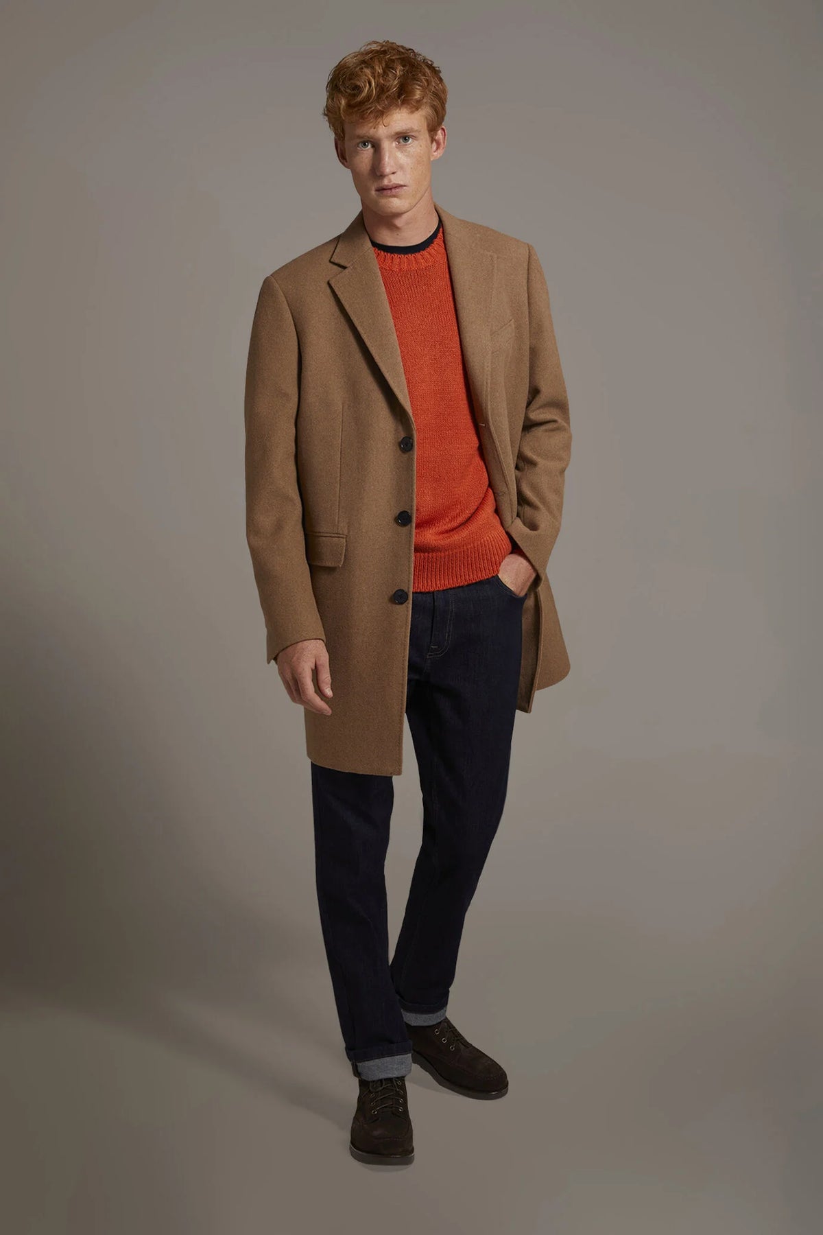 Classic single-breasted coat wool blend